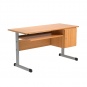 Lehrertisch, 130x65 cm (B/T), 76 cm hoch, Platte: Melamin, ABS-Kante, 